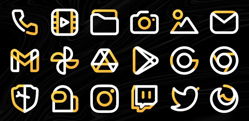 Aline Yellow: linear icon pack v2.2.0.1 APK (Full Version)