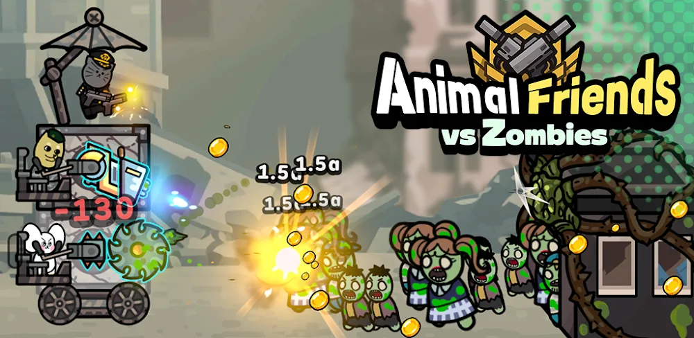 Animal Friends vs Zombies v1.1.2.16 MOD APK (Menu, Damage, Attack Speed, Gold, Gem)
