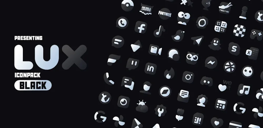 Black Icon Pack : LuX v5.1 APK (Full Version)