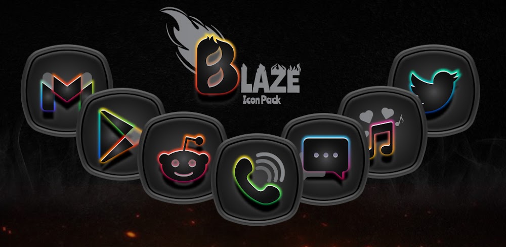 Blaze Dark Icon Pack APK v3.3.2.2 (Full Version)