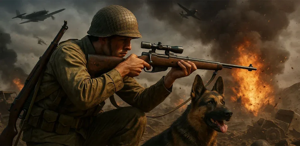 Call Of Courage WW2 Shooting v1.1.0.108 MOD APK (Unlimited Ammo, Dumb Enemies, No-ADS Intrusive)