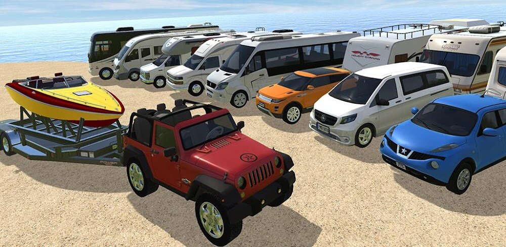 Camper Van Beach Resort v2.0 MOD APK (Unlocked All Cars)