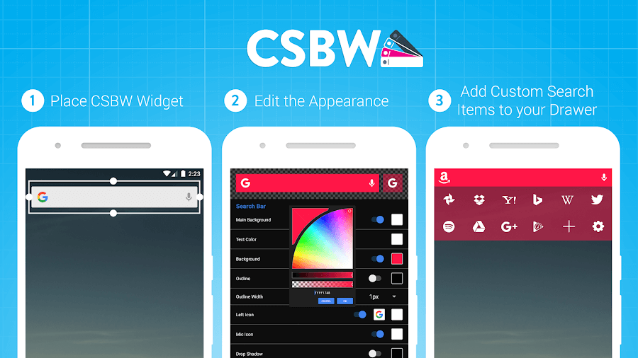 Custom Search Bar Widget CSBW v2.2.2.2 MOD APK (Premium Unlocked)