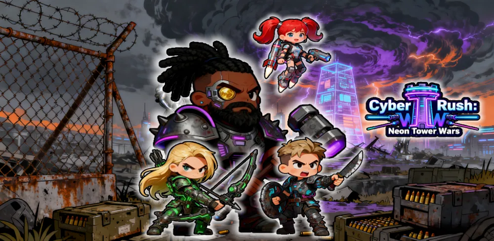 Cyber Rush: Neon Tower Wars v1.1 MOD APK (Menu, Unlimited All, Damage)