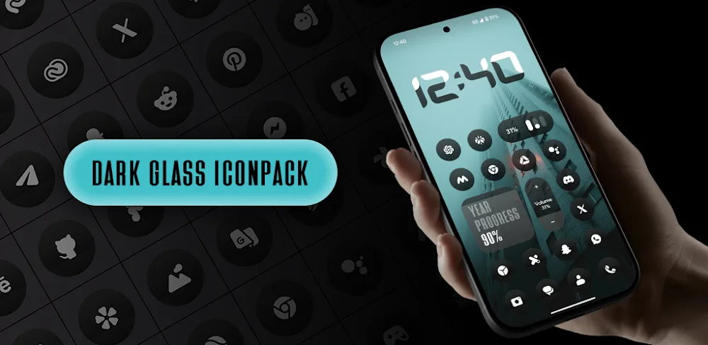 DarkGlass IconPack v1.1 APK (Full Version)