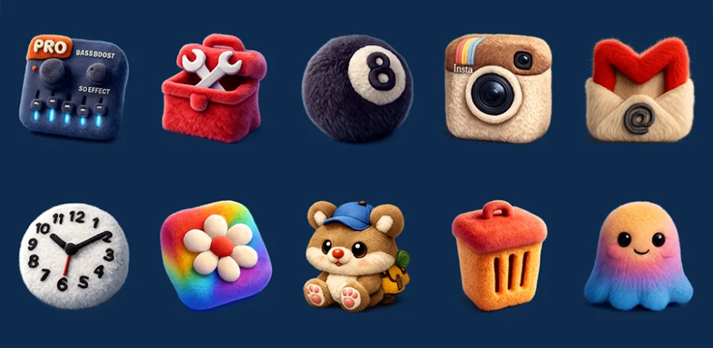 Fluffy 3D – Icon Pack v1.4 APK (Full Version)