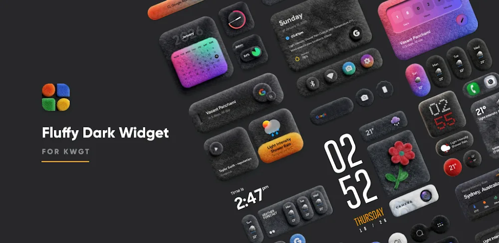 Fluffy Dark Widgets v5.0 APK (Full Version)
