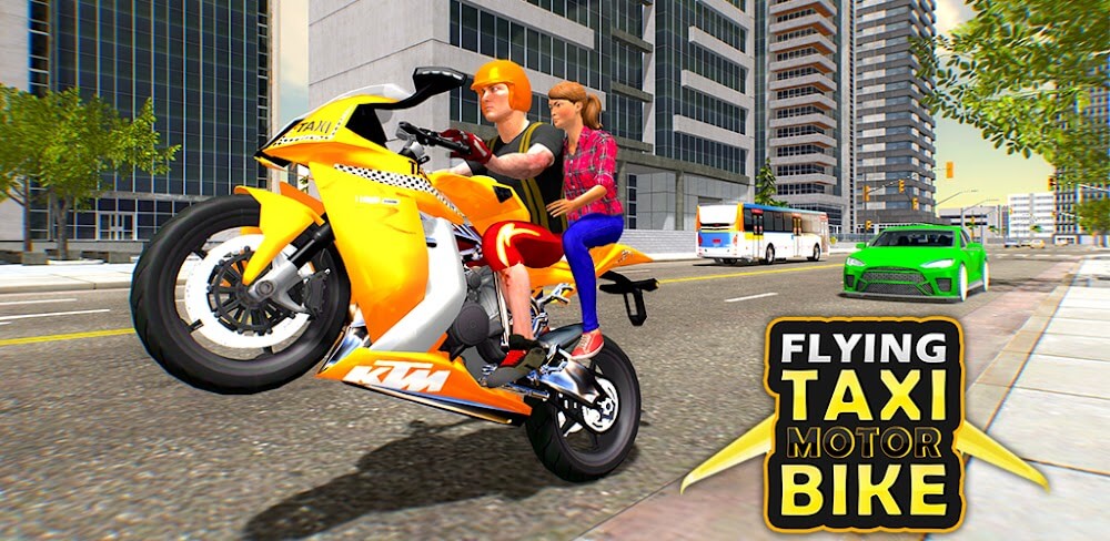 Flying Motorbike Taxi Driving v1.1.1.5 MOD APK (Free Shopping)