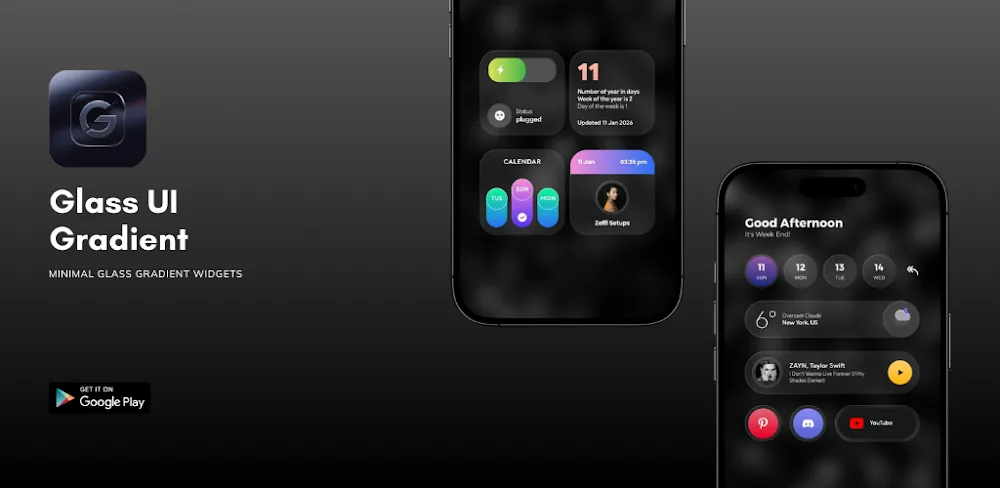 Glass UI Gradient KWGT v2.2.6.7 APK (Full Version)
