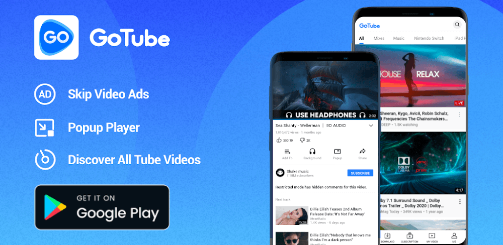 GoTube v5.5.6.60.101 MOD APK (Premium Unlocked, No ADS)