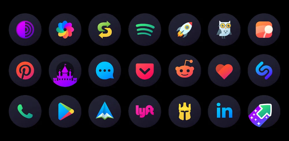 Hera Dark: Circle Icon Pack v7.7.2.4 APK (Full Version)