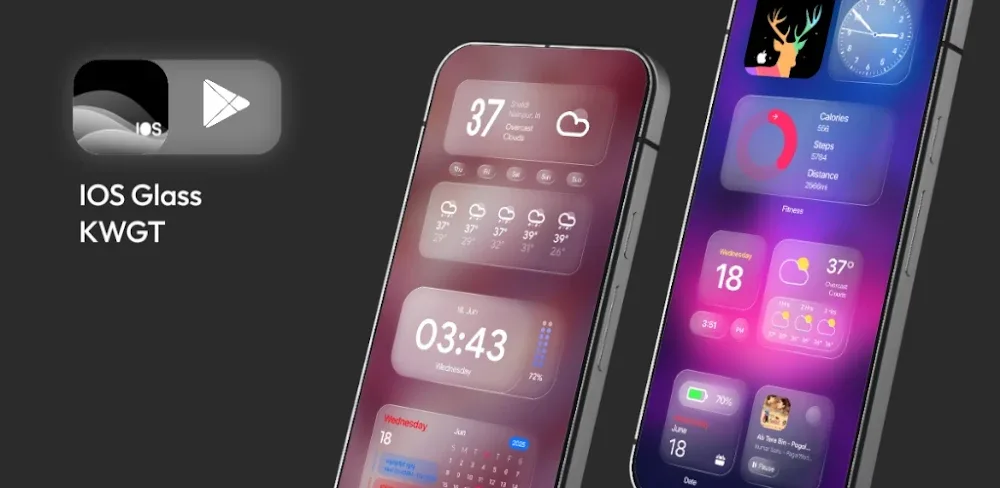 iOS Glass KWGT iOS 26 Inspired v3.3.0.1 APK (Full Version)