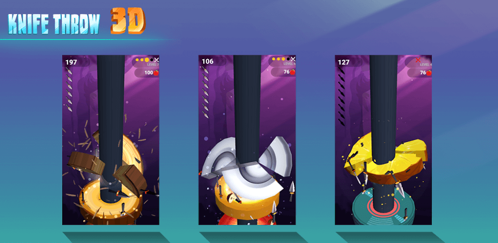 Knife Throw 3D MOD APK v2.33 (Unlimited Gold/Spin)