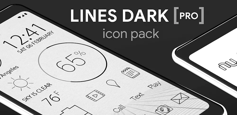 Lines Dark Pro – Icon Pack v3.3.8.1 APK (Full Version)