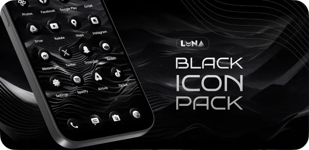 Luna Black Icon Pack v8.7 APK (Full Version)