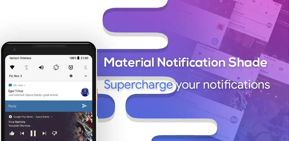 Material Notification Shade v18.18.5.9.2 MOD APK (Premium Unlocked)