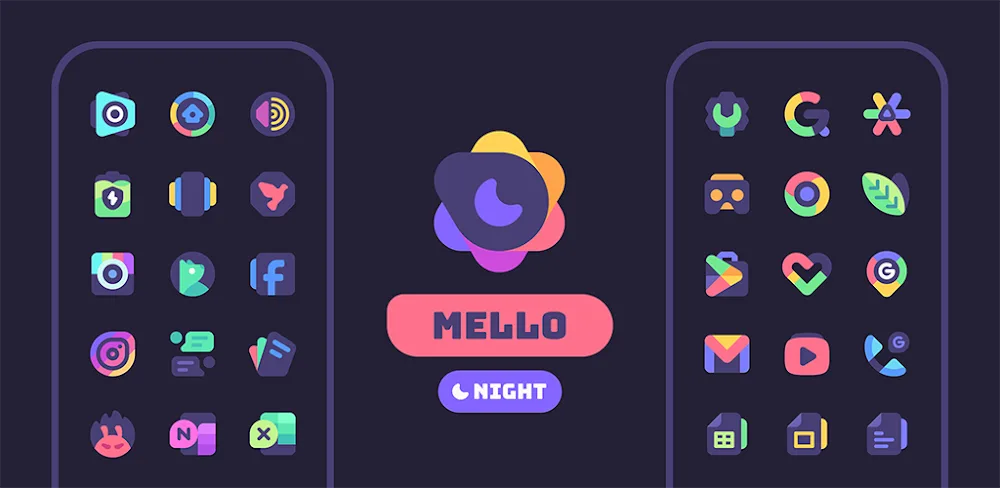 Mello Night Icon Pack v1.1.2.6 APK (Full Version)