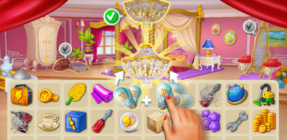 Merge Hotel : Makeover Design v1.1.5.3 MOD APK (Free Shopping)