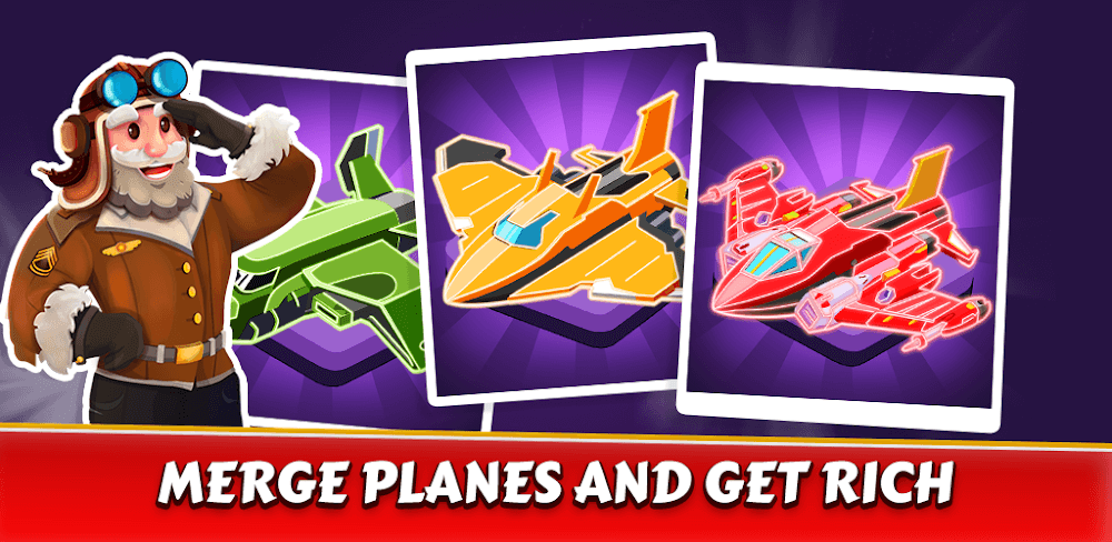 Merge Planes Neon Game Idle v1.1.0.37 MOD APK (Free Shopping)