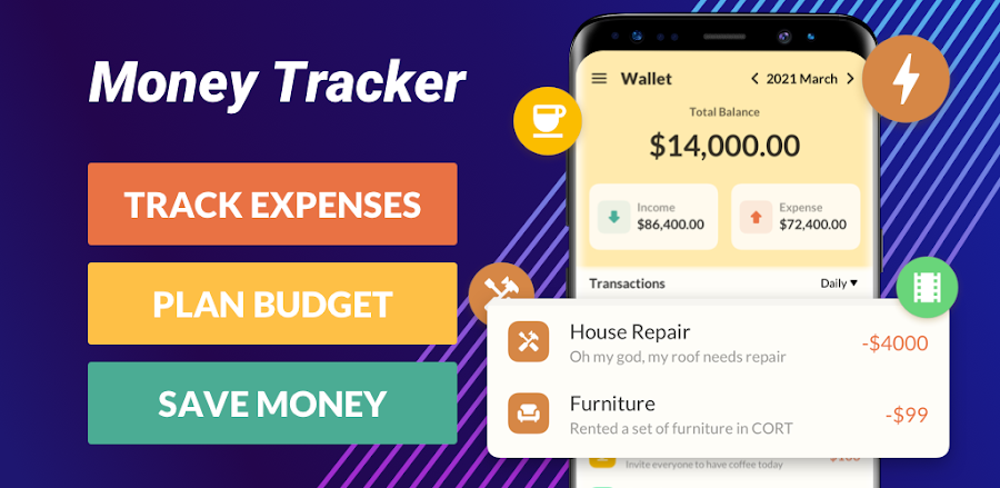 Money Tracker Expense Tracker v1.1.01.66.1021 MOD APK (Premium Unlocked)