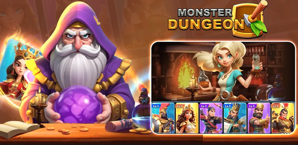 Monster Dungeon: Card RPG Game v1.1.1.0 MOD APK (Mega Mod, Unlimited Gold, Auto Win)