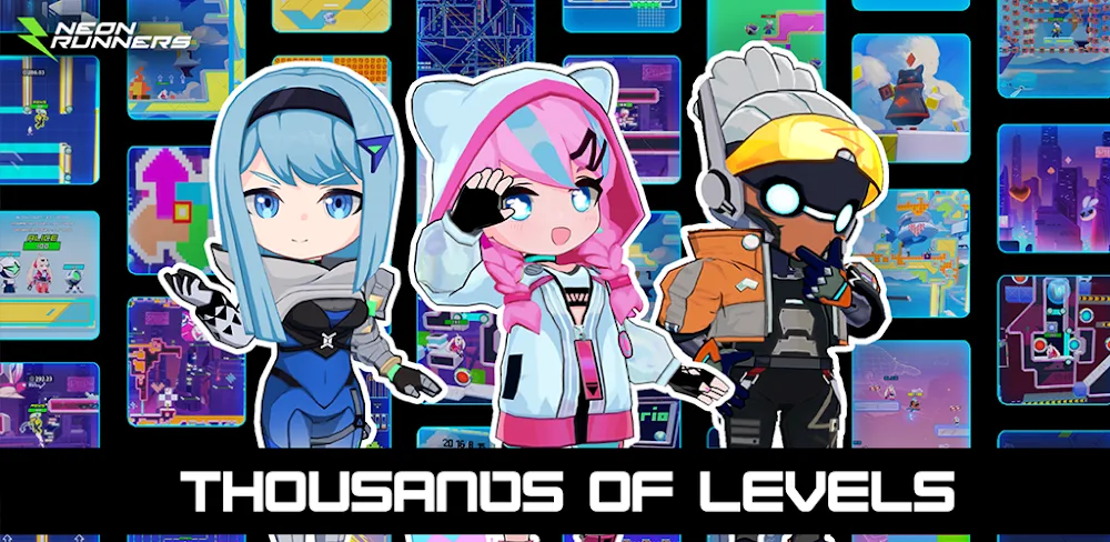 Neon Runners: Craft & Dash v0.0.5.08 MOD APK (God Mode, Speed, Jump)