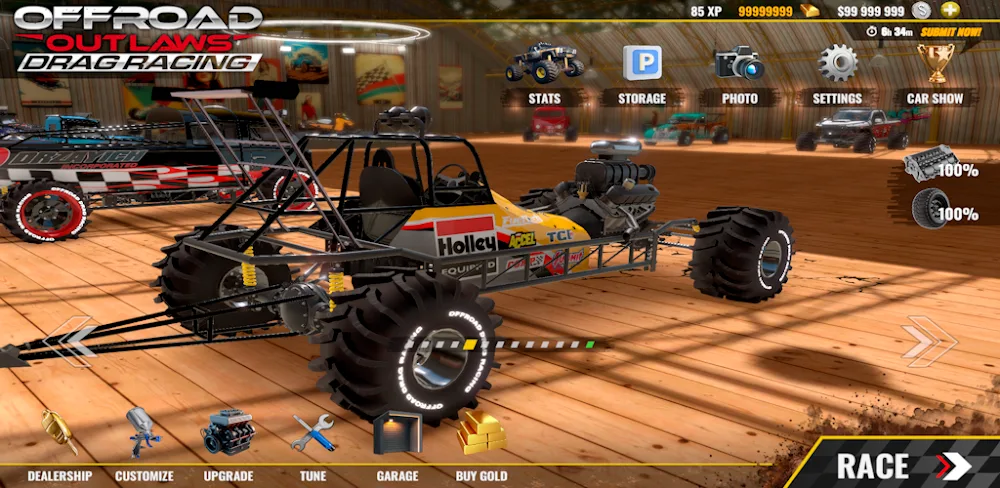 Offroad Outlaws Drag Racing v1.1.0.17 MOD APK (Unlimited Money, Gold)