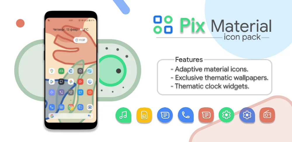 Pix Material Icon Pack v11.0.Build APK (Full Version)