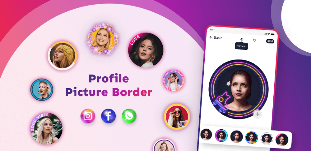 Profile Picture Border Frame v2.2.4.9 MOD APK (Premium Unlocked)
