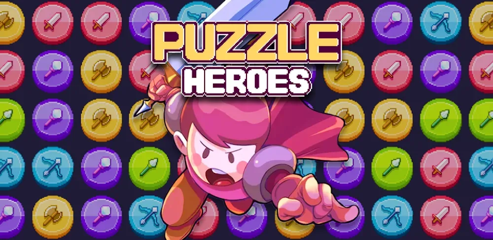 Puzzle Heroes: RPG Match Quest v1.1.1.0 MOD APK (Menu, Damage, Unlimited Gems)