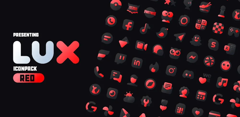 Red IconPack : LuXRed v5.1 APK (Full Version)