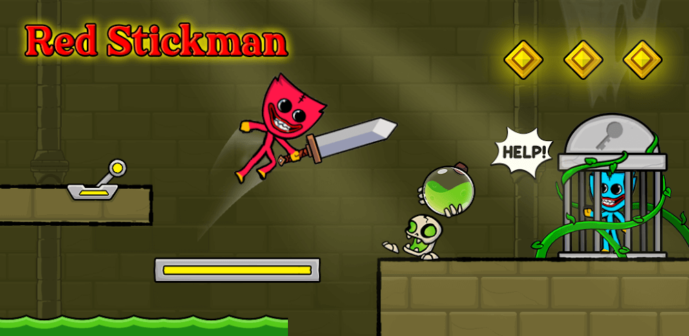Red Stickman: Stick Adventure MOD APK v2.2.8.3 (Unlimited Hearts, Free Skins)