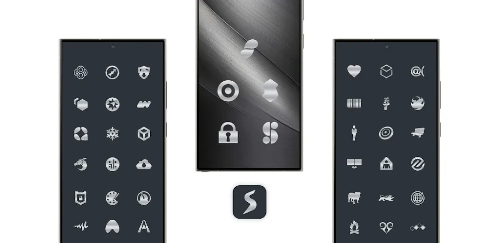 Silver Steel Icon Pack v6.4 APK (Full Version)