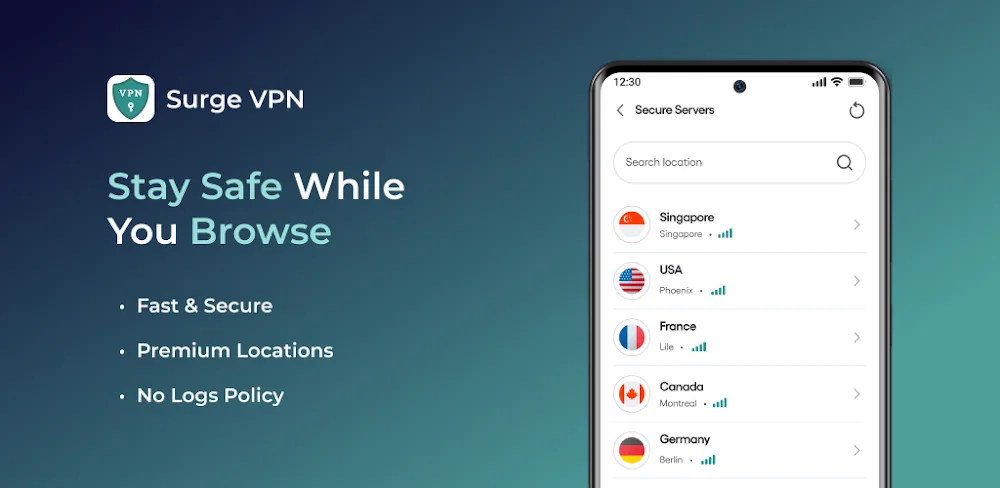 Surge VPN v1.1.7.5 MOD APK (Premium Unlocked)