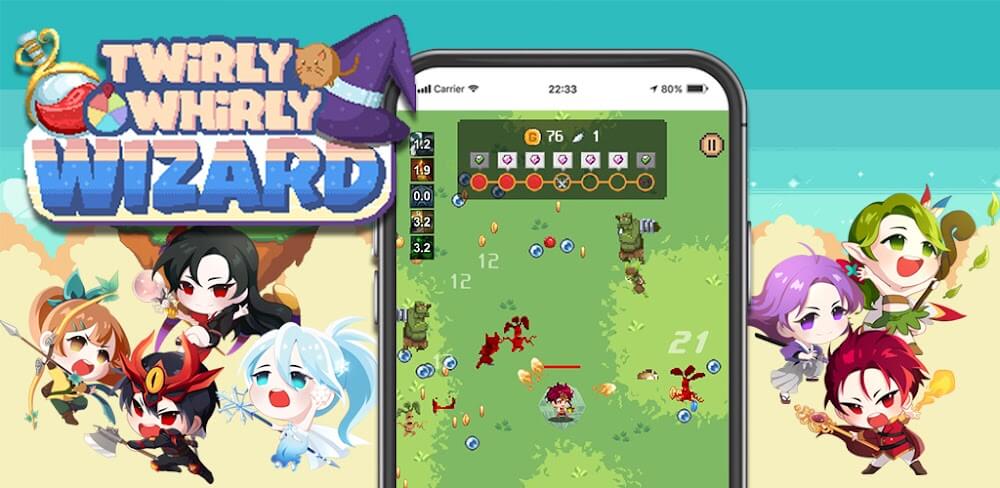 Twirly Whirly Wizard MOD APK v1.1.1.0 (High Gold Drop, God Mode)