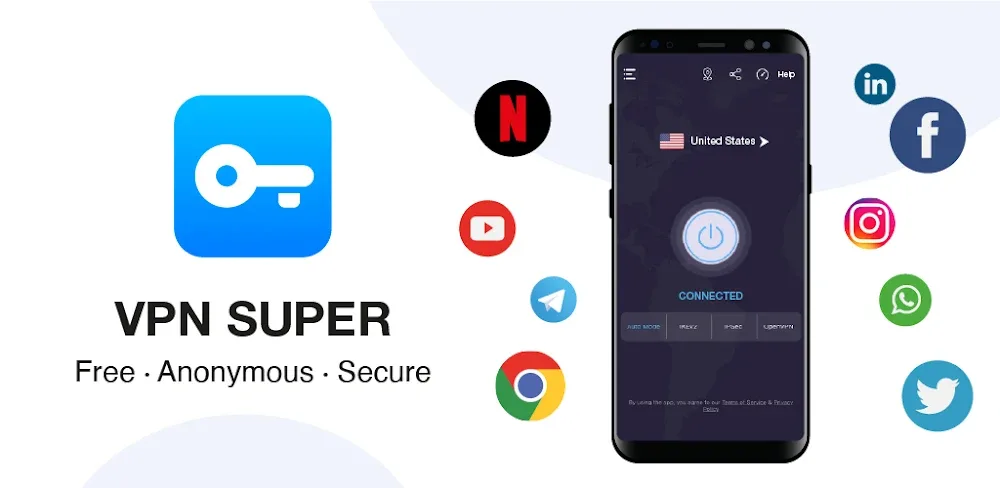 VPN Super Unlimited Proxy v2.2.24.0 MOD APK (Premium Unlocked)