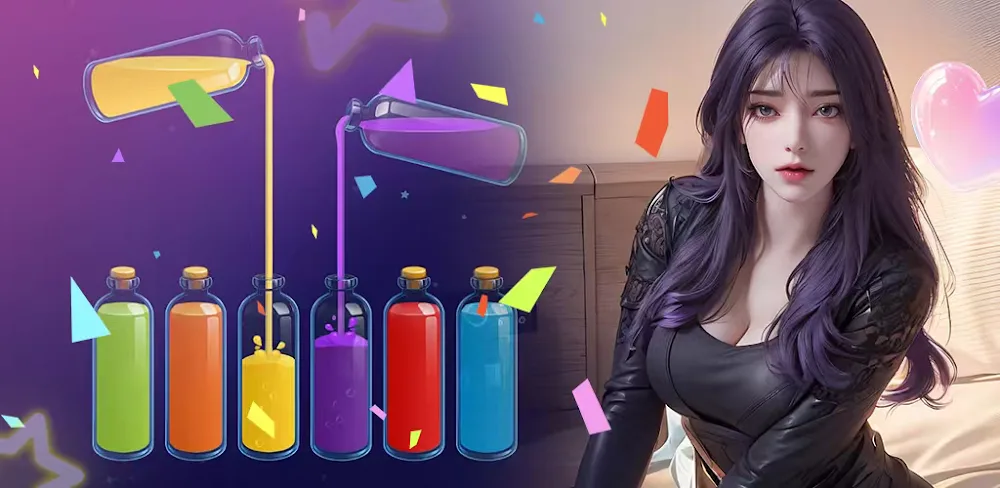 Water Sort: Romance Girl v1.1.2.3 MOD APK (Menu, Unlimited All)