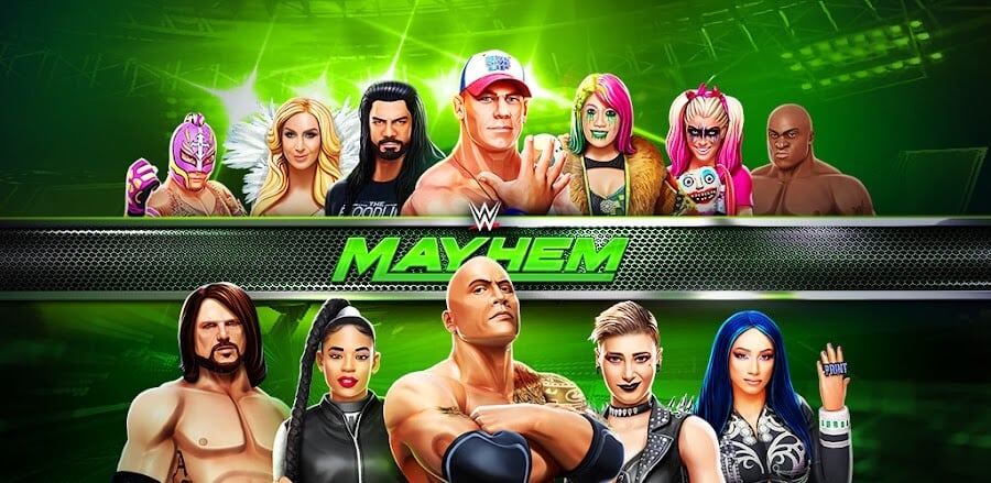 WWE Mayhem v1.1.99.122 MOD APK (One Hit, God Mode, Money, NoBan)