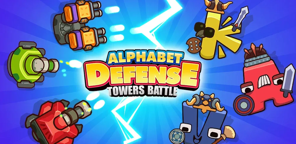 Alphabet Defense Towers Battle v1.23 MOD APK (God Mode, Coins, Gems)