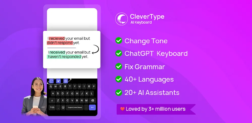 CleverType AI Keyboard v8.8.3.2 MOD APK (Premium Unlocked)