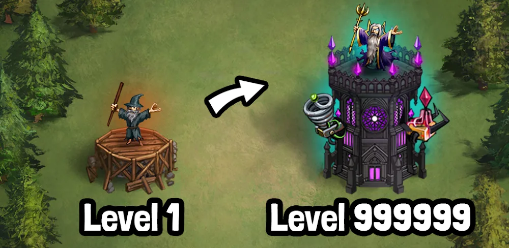 Evil Tower – Idle Defense TD v0.0.9.0 MOD APK (Menu, Unlimited Gem, God Mod)