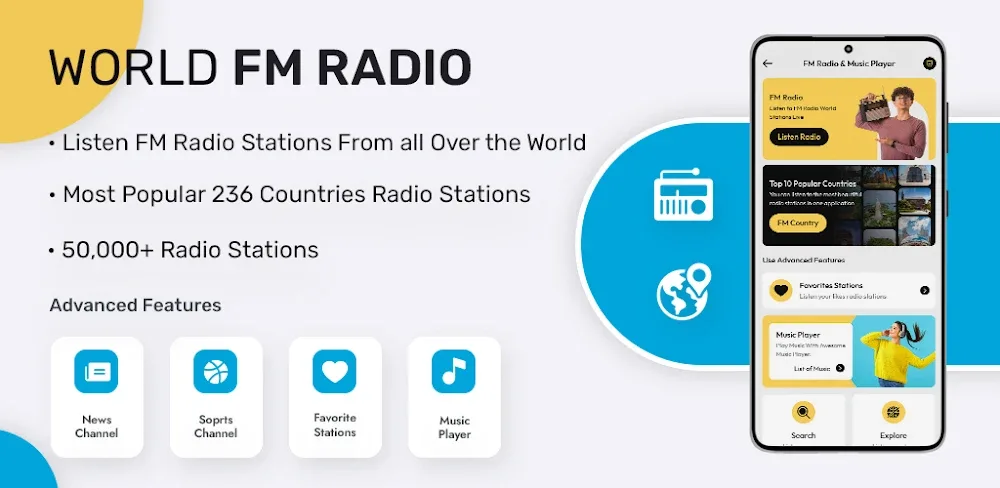 FM Radio Player v7.7.0.1 MOD APK (Premium Unlocked)