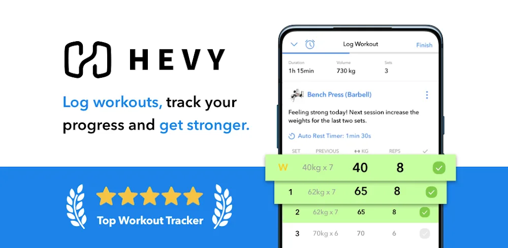 Hevy – Gym Log Workout Tracker v3.3.0.5 MOD APK (Premium Unlocked)