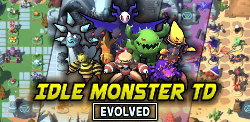 Idle Monster TD Evolved v75.75.0.5 MOD APK (Damage x1000, Free Shop, No-ADS)