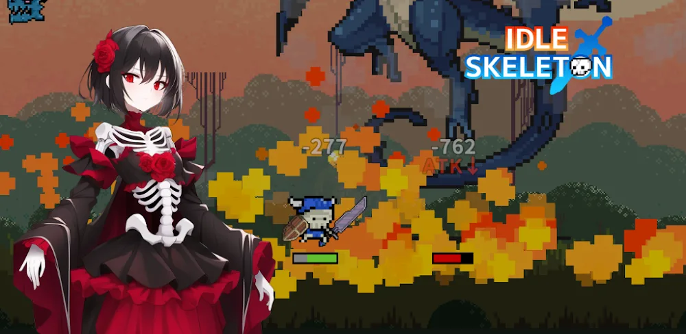 Idle Skeleton – Pixel RPG v1.1.3.17 MOD APK (Menu, Free Rewards, Diamonds Multiplier)
