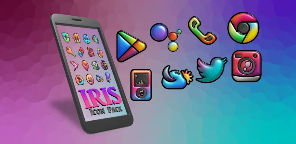 Iris Dark Flat 3D Icon Pack v2.2.1.4 APK (Full Version)