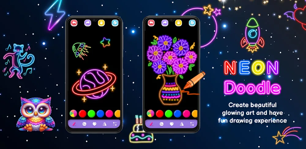 Neon Doodle v25.25.1.1 MOD APK (Premium Unlocked)