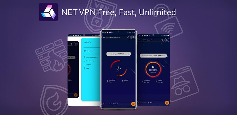 NETVPN v4.4.5.8.4 MOD APK (Premium Unlocked)