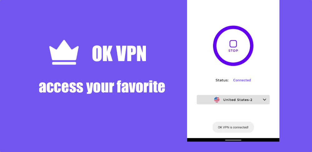 OK VPN v1.1.7.6 MOD APK (Premium Unlocked)