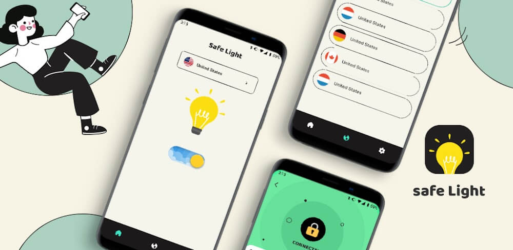 SafeLight VPN v1.1.1.6 MOD APK (Premium Unlocked, AD-Free)